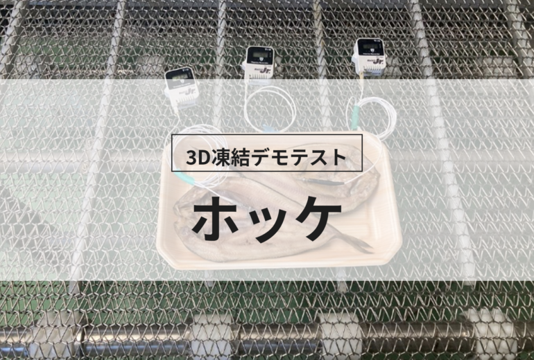 3D凍結デモテストに使用するホッケ（冷凍前）の写真