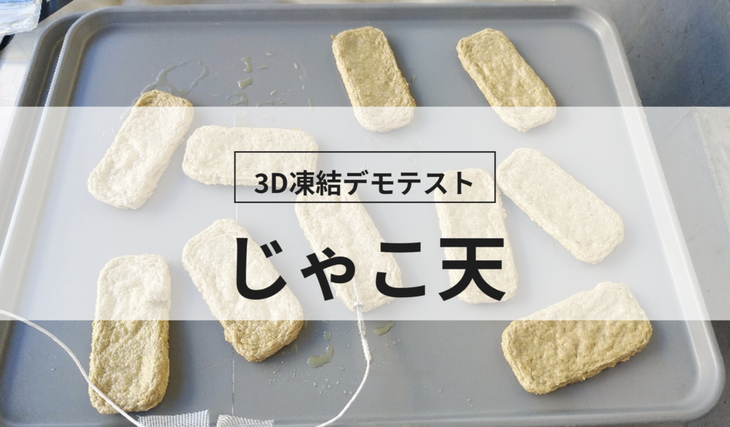 3D凍結デモテストに使用するじゃこ天（冷凍前）の写真