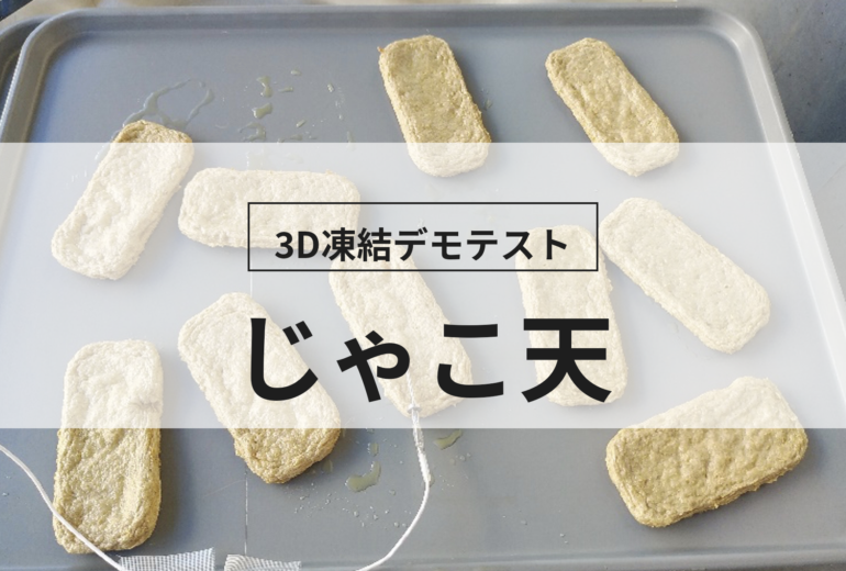 3D凍結デモテストに使用するじゃこ天（冷凍前）の写真
