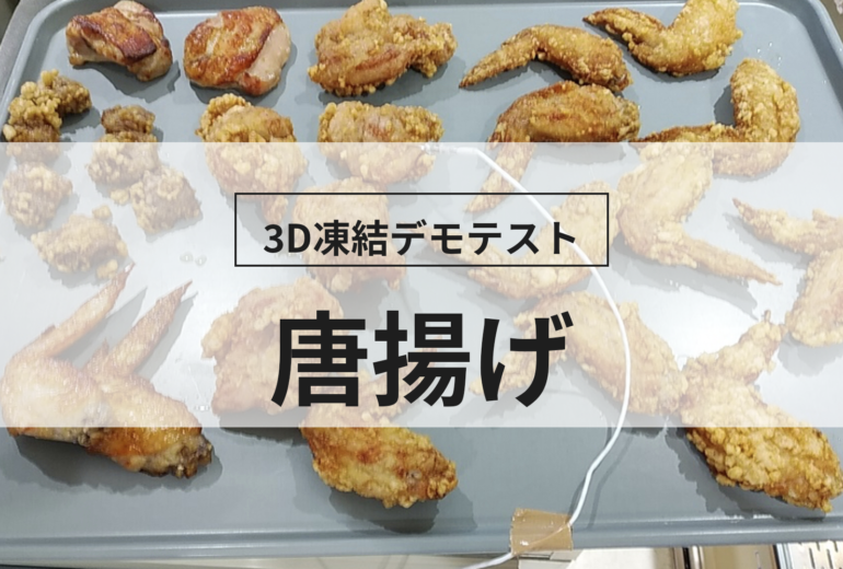 3D凍結デモテストに使用する唐揚げ（冷凍前）の写真