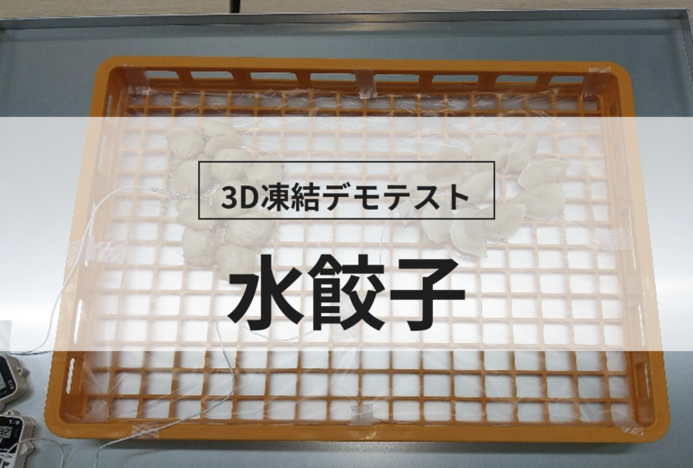 3D凍結デモテストに使用する水餃子（冷凍前）の写真
