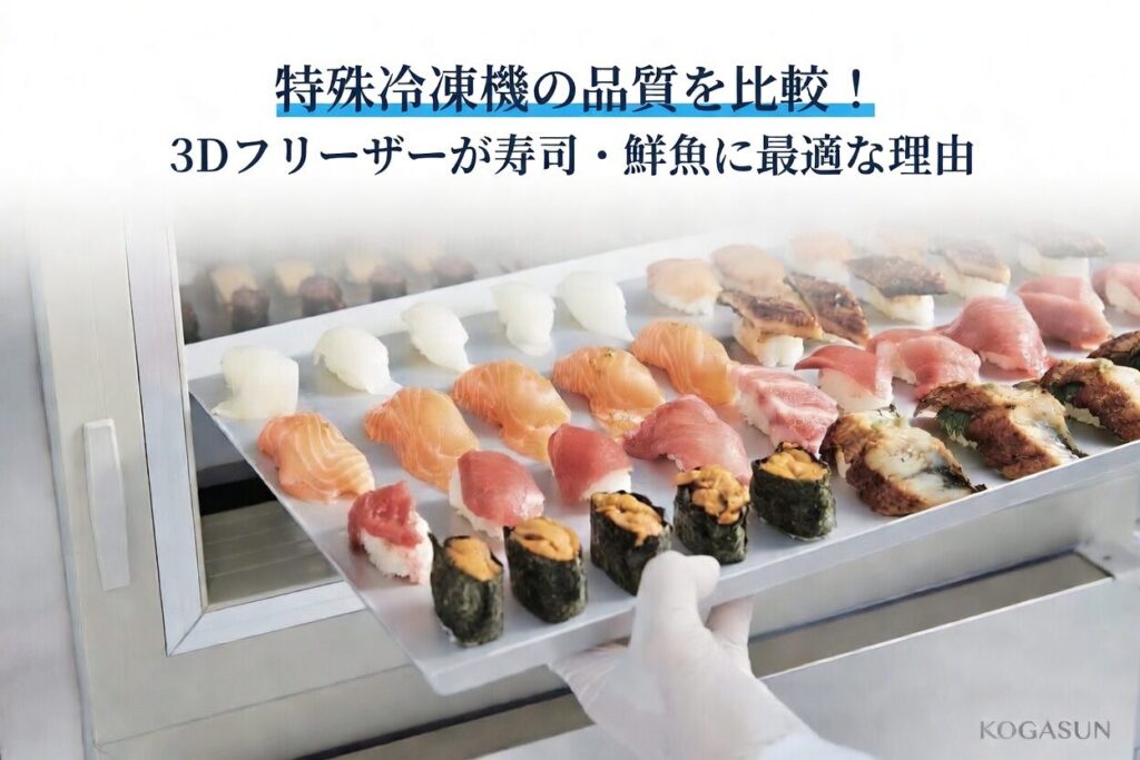 特殊冷凍機の品質を比較！3Dフリーザーが寿司・鮮魚に最適な理由