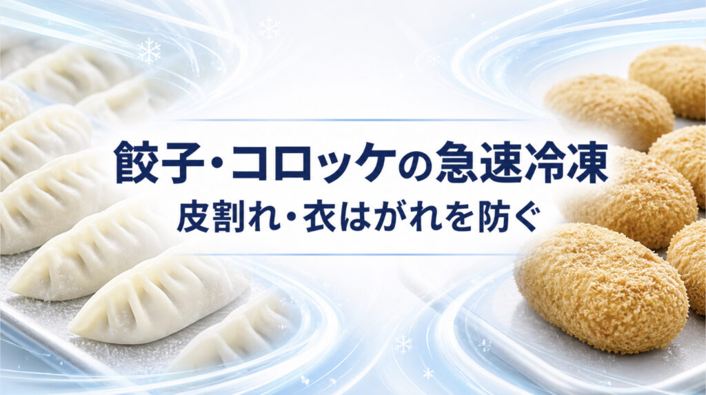 冷凍食品の解凍方法とドリップ対策を示すアイキャッチ