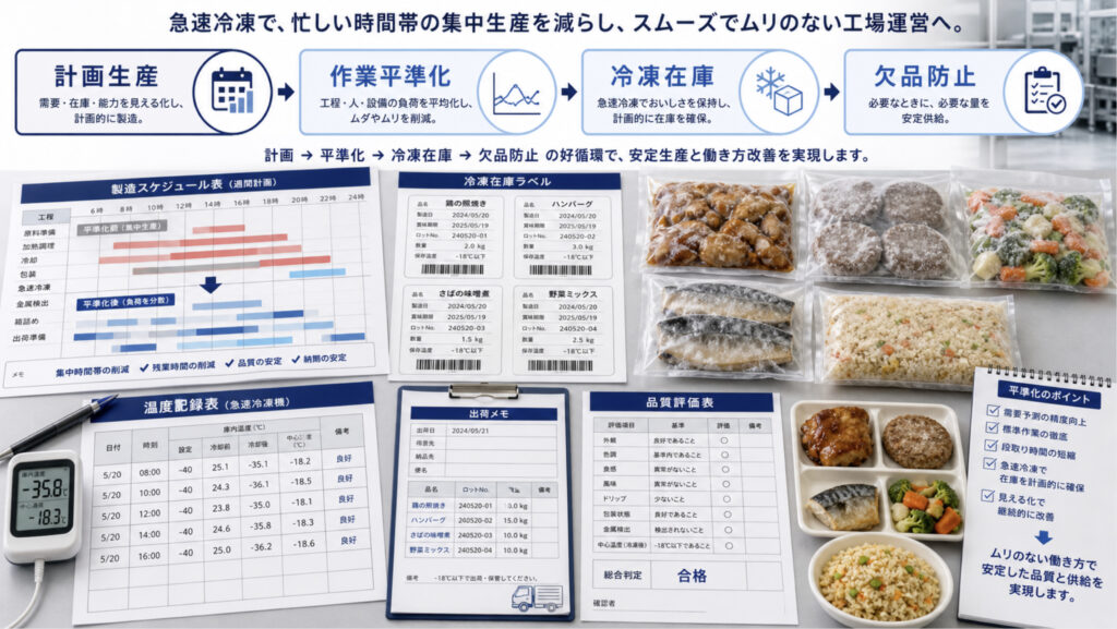 急速冷凍で計画生産と作業平準化を進める補助画像