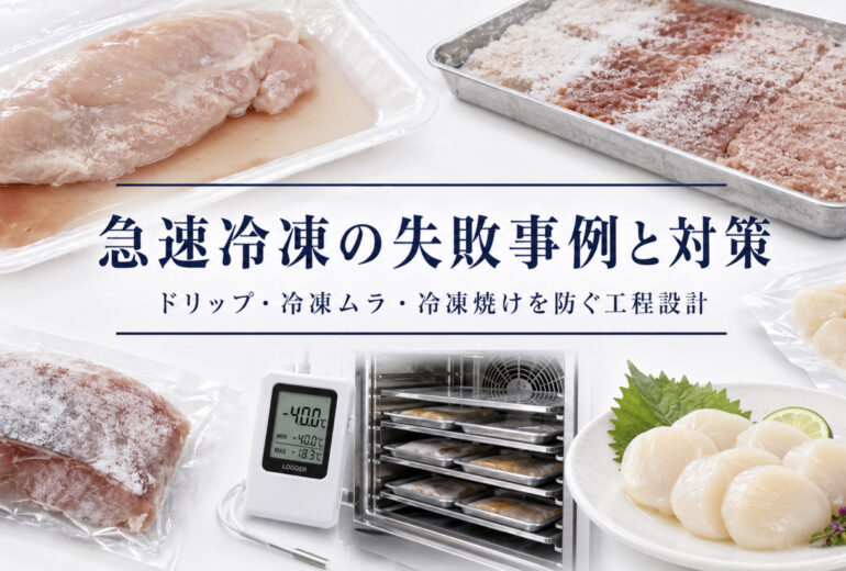 急速冷凍の失敗事例と対策を食品工場の品質確認で見直すイメージ