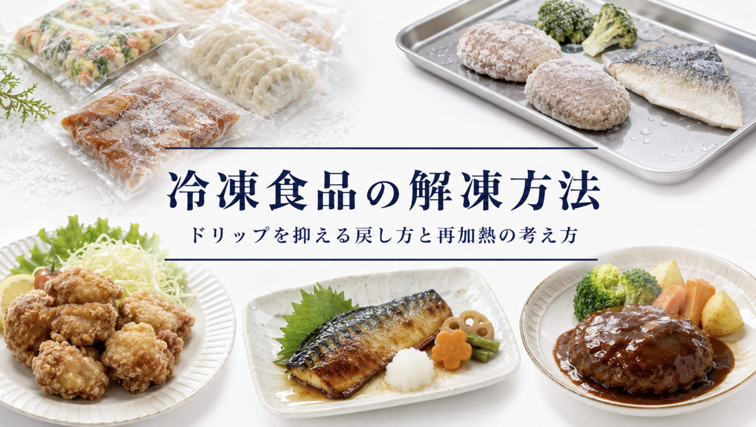 冷凍食品の解凍方法｜ドリップを抑える戻し方と再加熱の考え方
