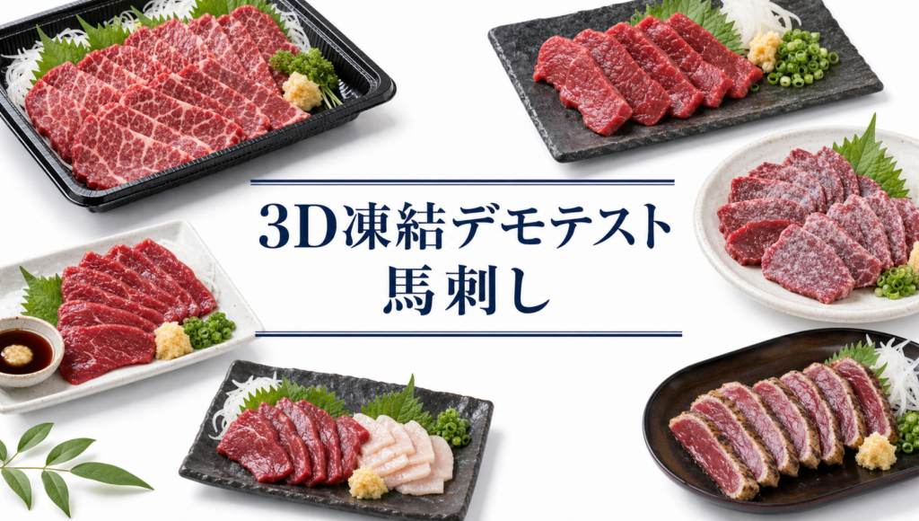 馬刺しを3Dフリーザー®で急速冷凍するデモテスト