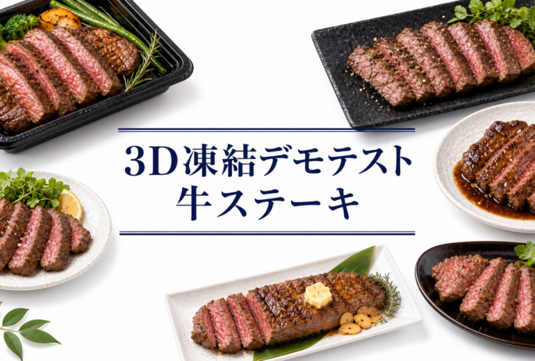 牛ステーキを3Dフリーザー®で急速冷凍するデモテスト