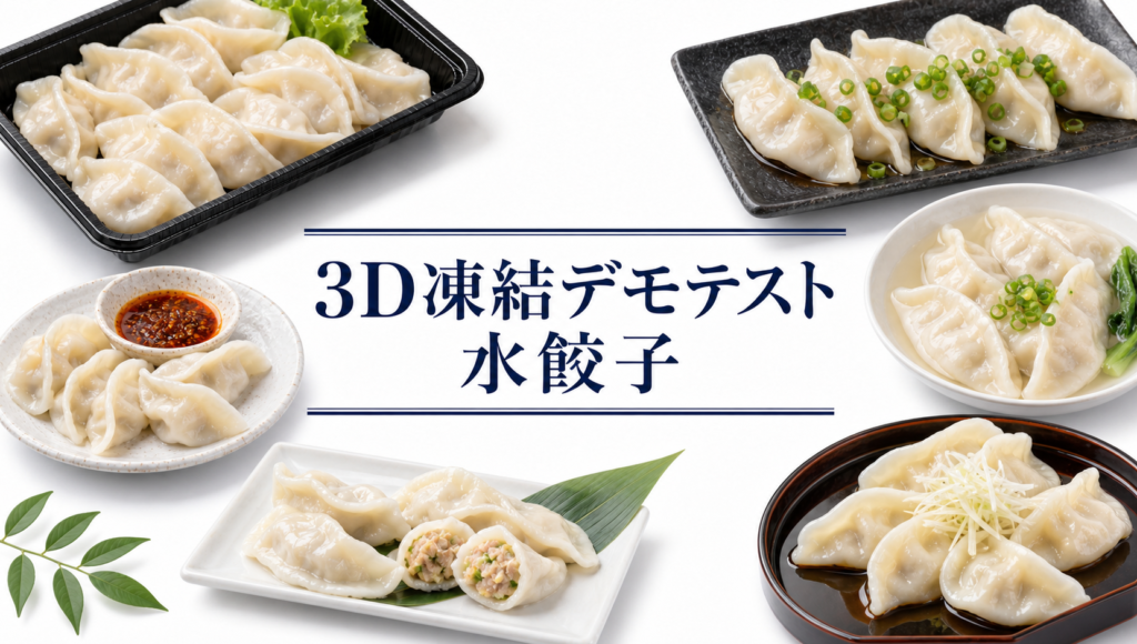 水餃子を3Dフリーザー®で急速冷凍するデモテスト