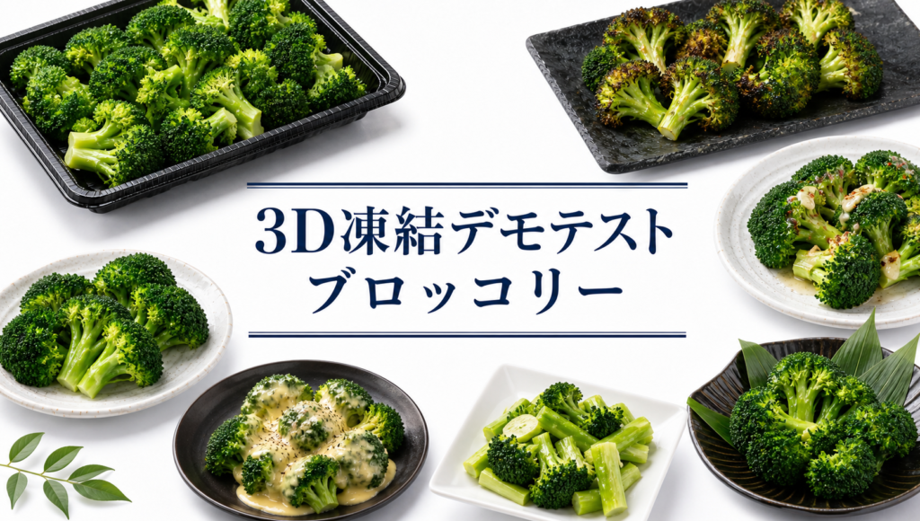 ブロッコリーの3Dフリーザー®で急速冷凍するデモテスト