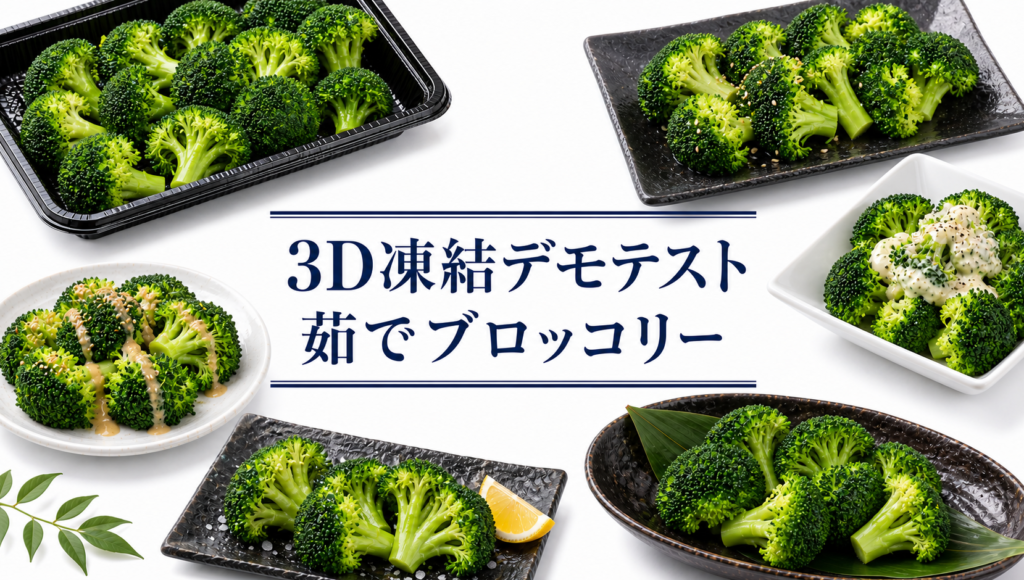 ブロッコリーを3Dフリーザー®で急速冷凍するデモテスト