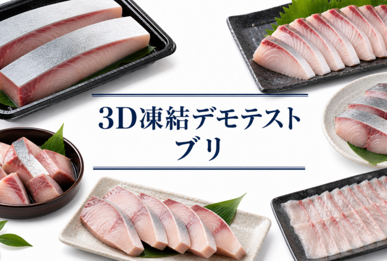 ブリを3Dフリーザー®で急速冷凍するデモテスト