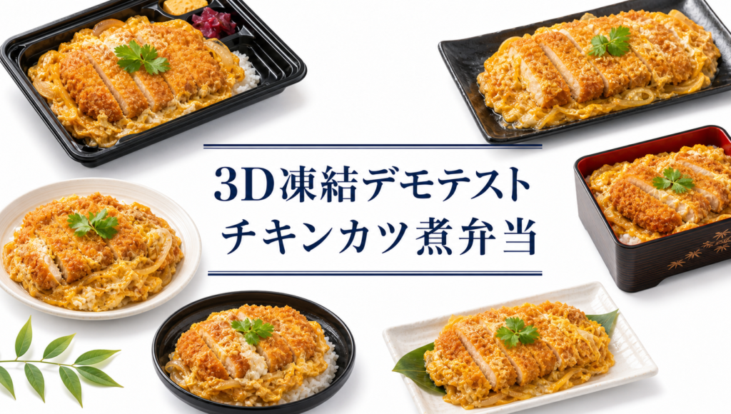 チキンカツ煮弁当を3Dフリーザー®で急速冷凍するデモテスト