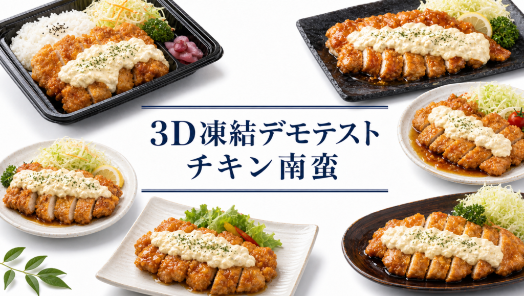 チキン南蛮を3Dフリーザー®で急速冷凍するデモテスト