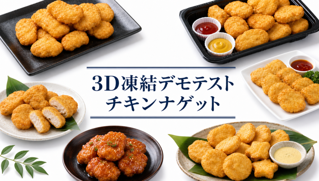 チキンナゲットを3Dフリーザー®で急速冷凍するデモテスト