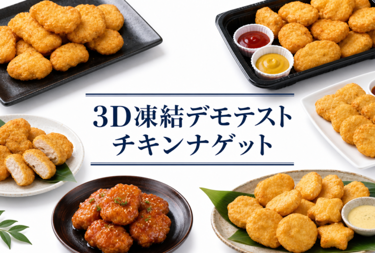 チキンナゲットを3Dフリーザー®で急速冷凍するデモテスト