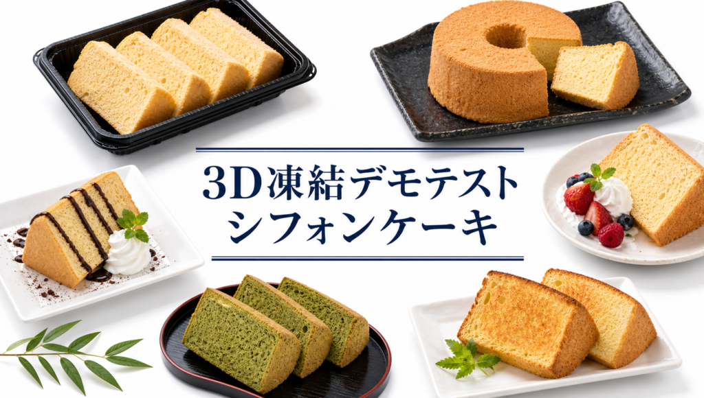 シフォンケーキを3Dフリーザー®で急速冷凍するデモテスト