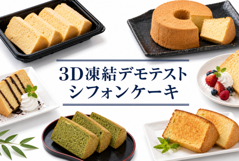 シフォンケーキを3Dフリーザー®で急速冷凍するデモテスト