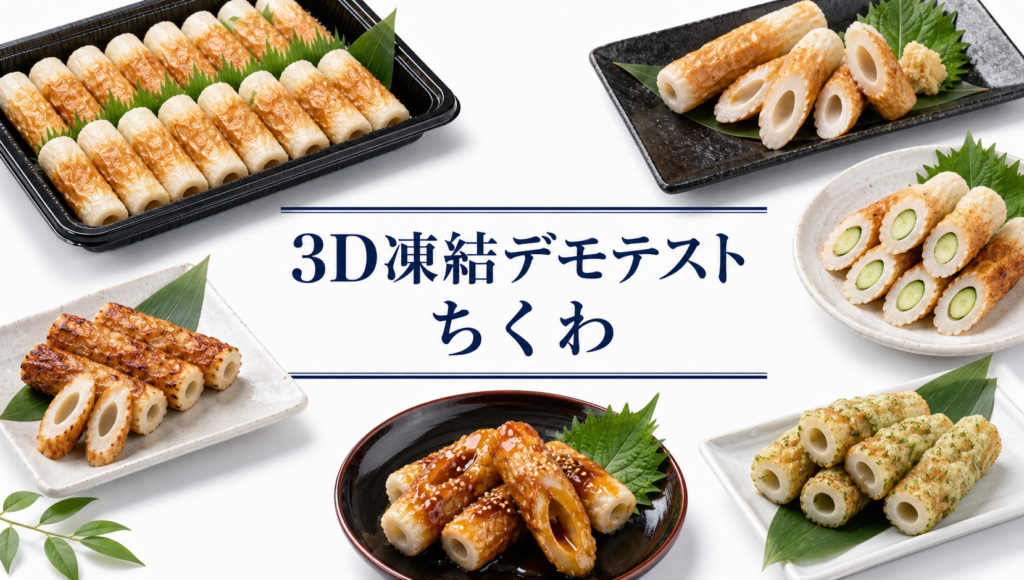 ちくわを3Dフリーザー®で急速冷凍するデモテスト