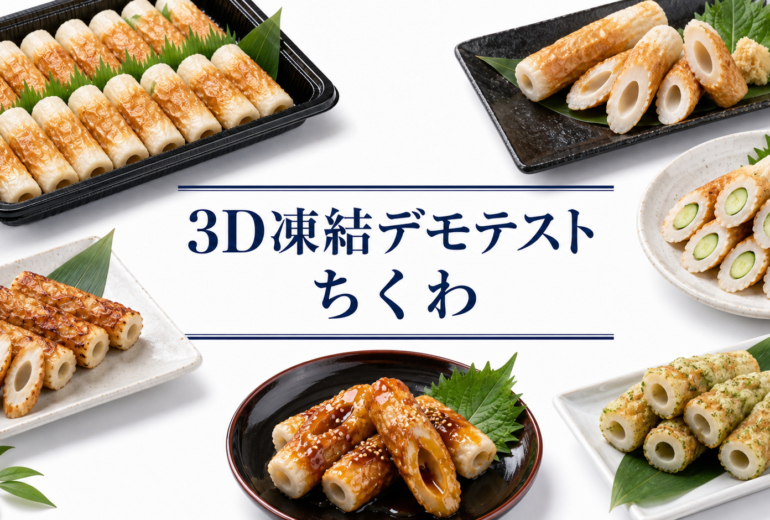 ちくわを3Dフリーザー®で急速冷凍するデモテスト