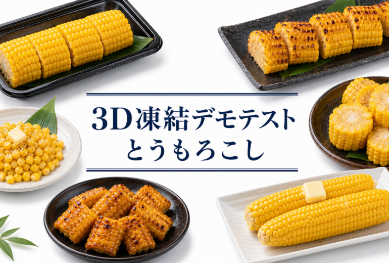 とうもろこしを3Dフリーザー®で急速冷凍するデモテスト