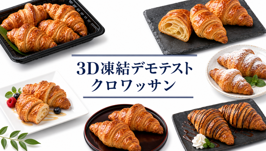 クロワッサンを3Dフリーザー®で急速冷凍するデモテスト