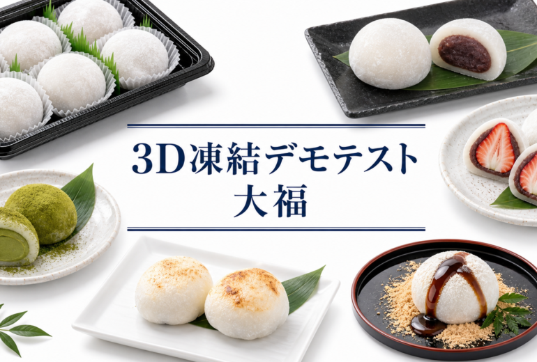 大福を3Dフリーザー®で急速冷凍するデモテスト