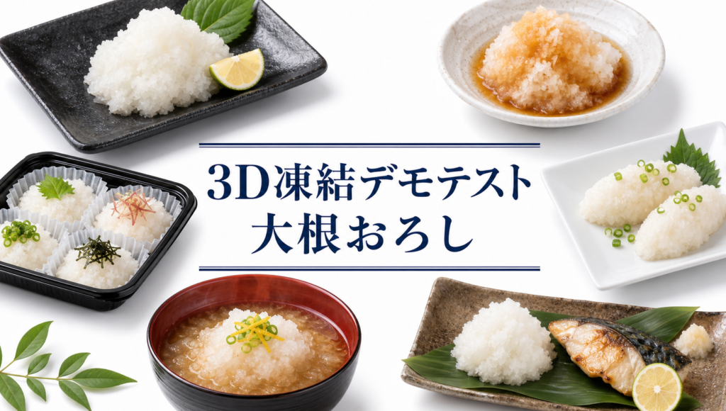 大根おろしの3Dフリーザー®で急速冷凍するデモテスト