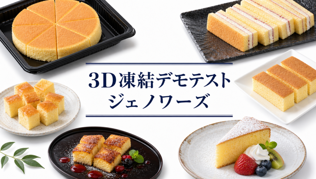 ジュノワーズを3Dフリーザー®で急速冷凍するデモテスト