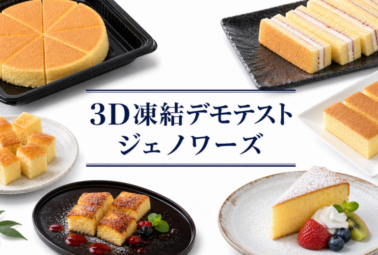 ジュノワーズを3Dフリーザー®で急速冷凍するデモテスト