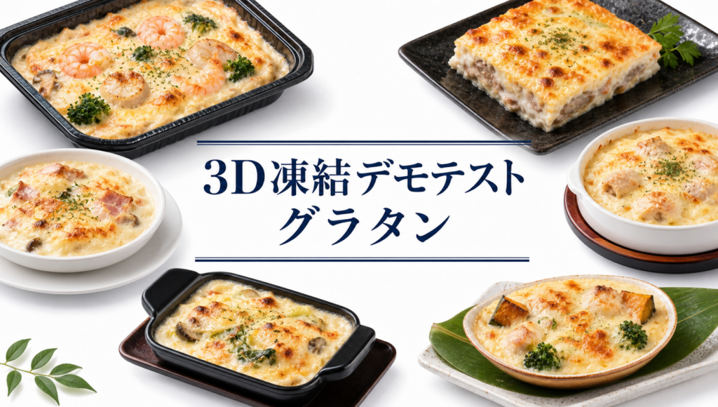 グラタンを3Dフリーザー®で急速冷凍するデモテスト