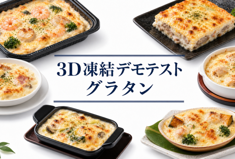 グラタンを3Dフリーザー®で急速冷凍するデモテスト