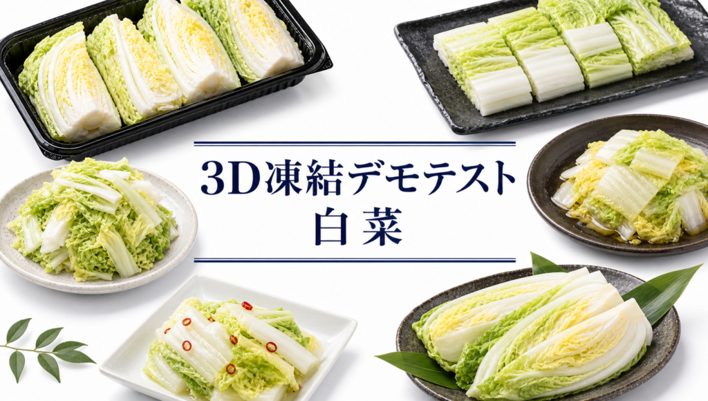 白菜の3Dフリーザー®で急速冷凍するデモテスト