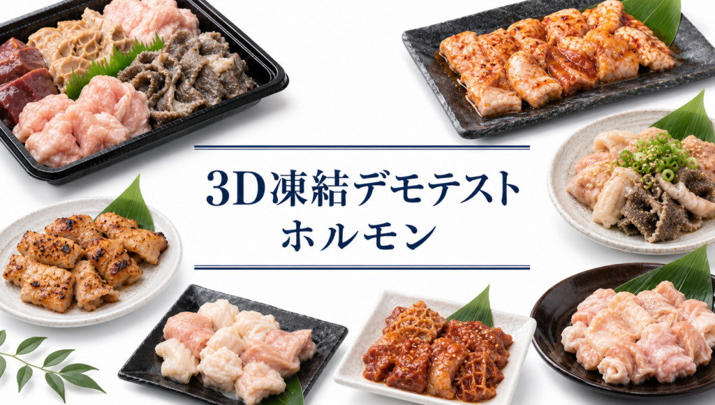 ホルモンを3Dフリーザー®で急速冷凍するデモテスト