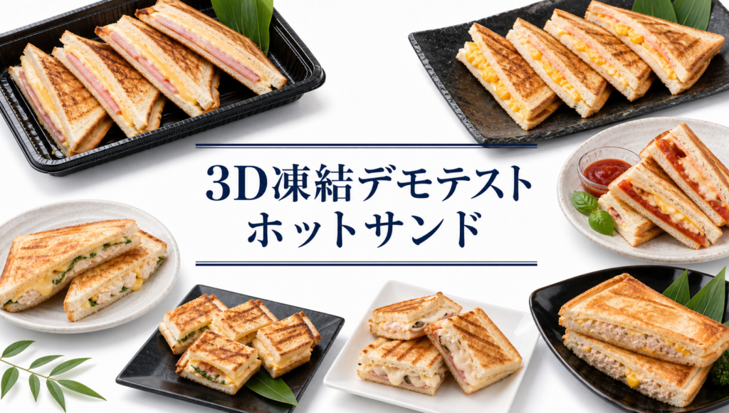 ホットサンドを3Dフリーザー®で急速冷凍するデモテスト
