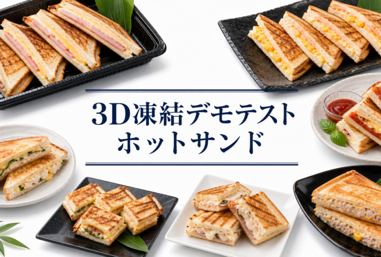 ホットサンドを3Dフリーザー®で急速冷凍するデモテスト
