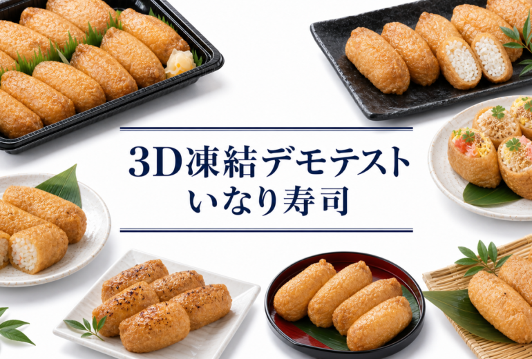 いなり寿司を3Dフリーザー®で急速冷凍するデモテスト