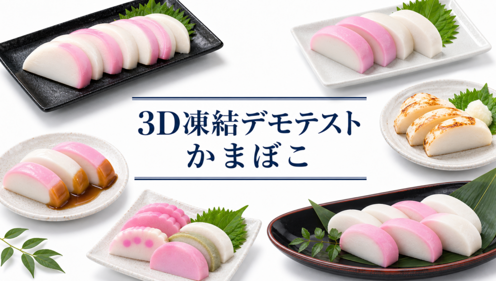 かまぼこの3Dフリーザー®で急速冷凍するデモテスト