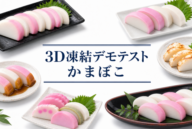 かまぼこの3Dフリーザー®で急速冷凍するデモテスト