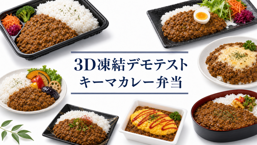 キーマカレー弁当を3Dフリーザー®で急速冷凍するデモテスト