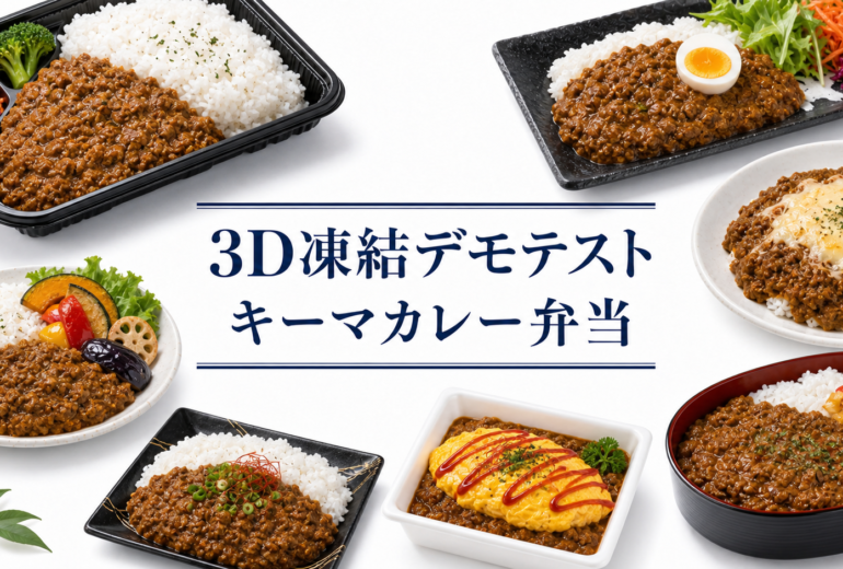 キーマカレー弁当を3Dフリーザー®で急速冷凍するデモテスト