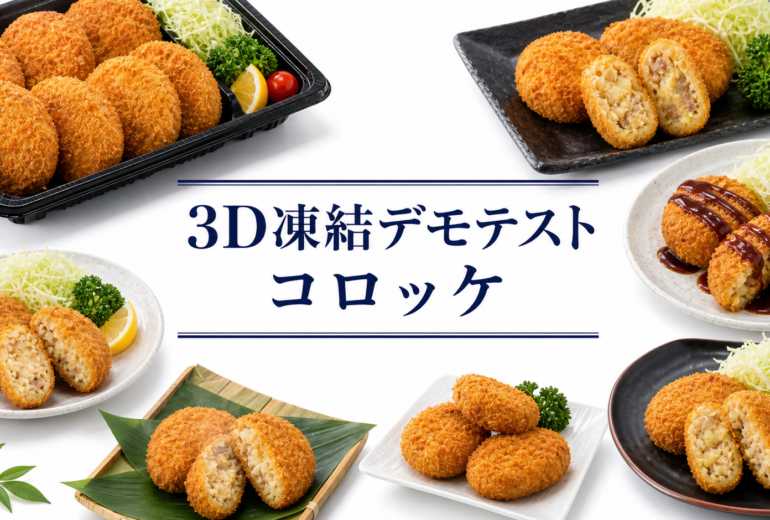 コロッケを3Dフリーザー®で急速冷凍するデモテスト