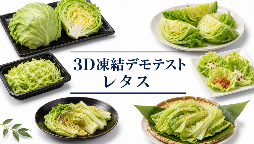 レタスの3Dフリーザー®で急速冷凍するデモテスト