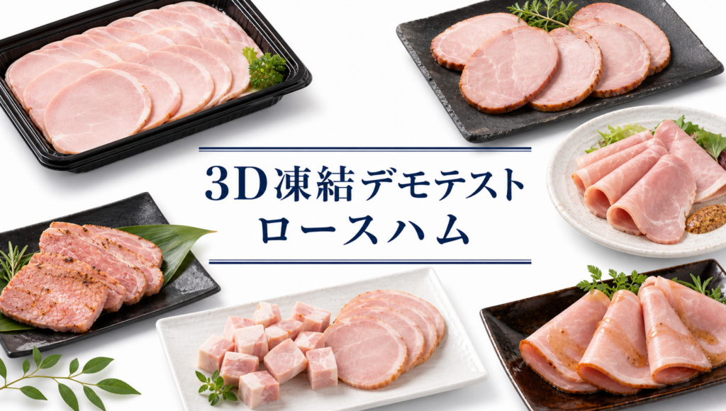 ロースハムを3Dフリーザー®で急速冷凍するデモテスト