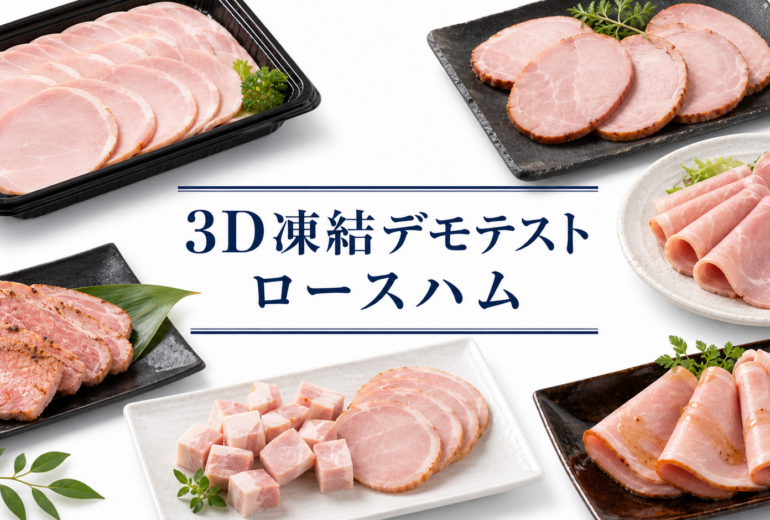 ロースハムを3Dフリーザー®で急速冷凍するデモテスト