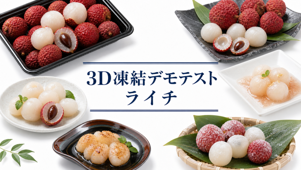 ライチを3Dフリーザー®で急速冷凍するデモテスト