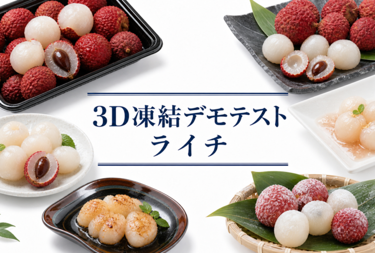 ライチを3Dフリーザー®で急速冷凍するデモテスト