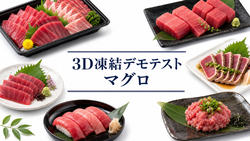 マグロを3Dフリーザー®で急速冷凍するデモテスト
