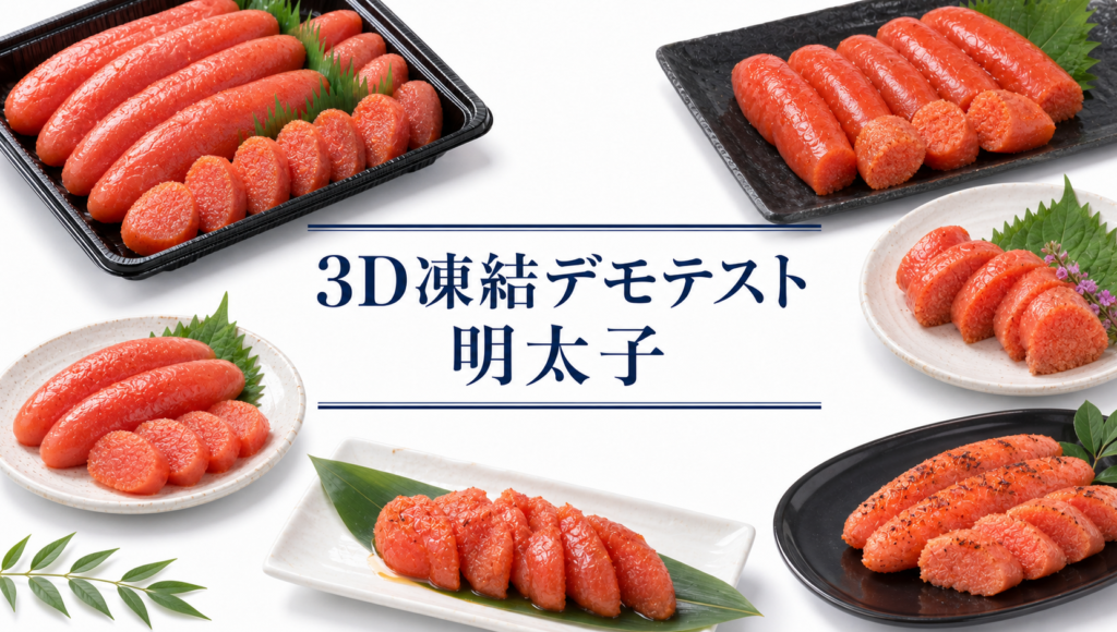 明太子を3Dフリーザー®で急速冷凍するデモテスト