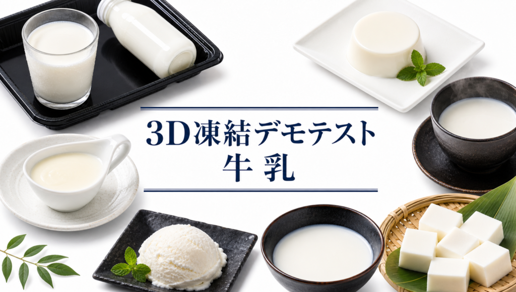 牛乳を3Dフリーザー®で急速冷凍するデモテスト